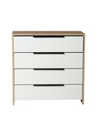 Комод 4 ящика, 750х333х750, Белый/Дуб - фото 809625995