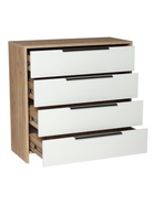 Комод 4 ящика, 750х333х750, Белый/Дуб - фото 809625997