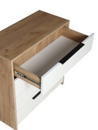 Комод 4 ящика, 750х333х750, Белый/Дуб - фото 809625999