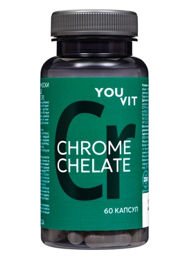 Хром хелат (пиколинат), YOUVIT, контроль уровня сахара и поддержка обмена веществ, 60 таблеток