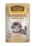 Влажный корм для котят «Деревенские лакомства», отборный лосось паштет, пауч, 70 г - Фото 1
