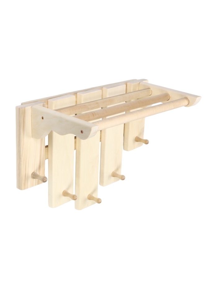 Полка - вешалка 5 крючков 55х39х27 см