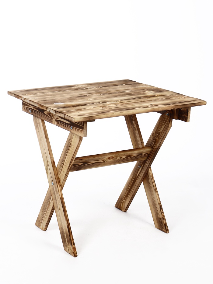 Стол складной для бани и сауны «Обожённый», 80×70×73 см, деревянный