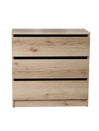 Комод 3 ящика, 704х370х700, Дуб делано - фото 809626124