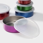 УЦЕНКА Набор салатников 5 шт с крышками d=18/16/14/12/10 см "Радуга" - Фото 2