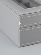 УЦЕНКА Шкатулка кожзам под часы 6 отделений «Серая с белой строчкой» 8×30×11 см - Фото 8