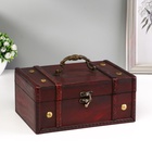 УЦЕНКА Шкатулка дерево сундучок "Средневековье" с клёпками 9,5х22х15,5 см - Фото 1