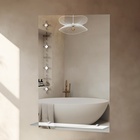 УЦЕНКА Зеркало «Ромб», с пескоструйной графикой, настенное, с полочкой, 40×60 см - Фото 1