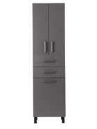 Шкаф - пенал для ванной комнаты «Пронто», с корзиной для белья, 500×330×1850 мм, цвет графит - Фото 3