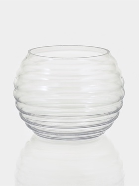 Конфетница Доляна «Волны», 14×11 см, стекло, прозрачная