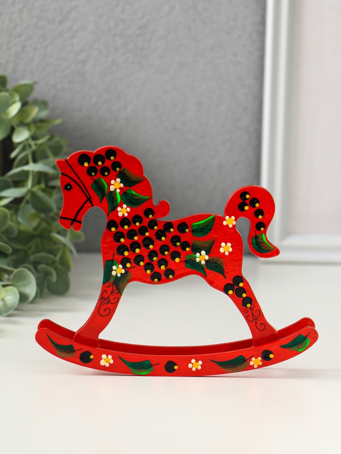 Фигурка дерево «Лошадка - качалка», 12×15 см, ручная роспись