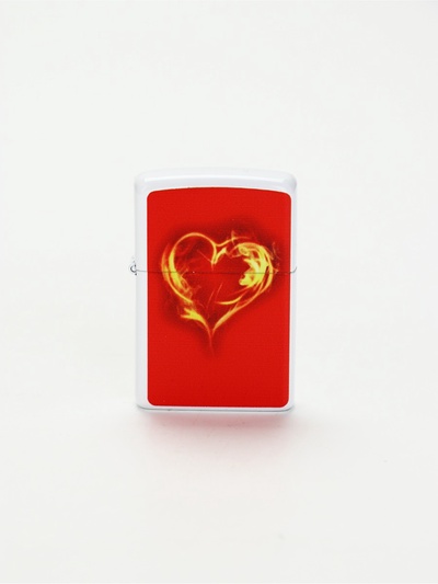 УЦЕНКА Зажигалка бензиновая "Огненное сердце", кремний, 6 х 8 см