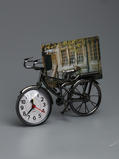 УЦЕНКА Фоторамка пластик с часами "Велосипед" 10х15 см, 18х22 см