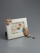 УЦЕНКА Фоторамка пластик 12х17 см "Мишка с сердечками" бежевая 24х19,5 см - Фото 2