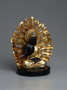 УЦЕНКА Сувенир полистоун «Будда. Пальмовый лист» золото и чёрный 14.5×9×17.5 см - Фото 2