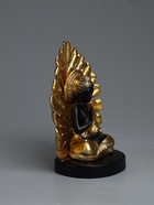 УЦЕНКА Сувенир полистоун «Будда. Пальмовый лист» золото и чёрный 14.5×9×17.5 см - Фото 3