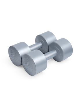 Гантели виниловые, 2 шт., 3 кг, серебристый металлик