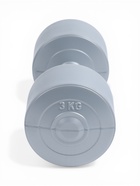 Гантели виниловые, 2 шт., 3 кг, серебристый металлик 11004523