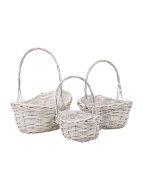 Набор корзин плетеных (ива): 30x20xH10/14xHH33 B24x16, 25x18xH9/12xHH26  B20x14, 21x13xH8/10xHH2