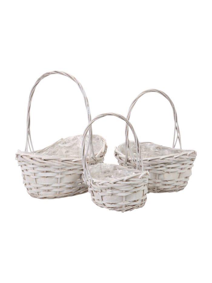 Набор корзин плетеных (ива): 30x20xH10/14xHH33 B24x16, 25x18xH9/12xHH26  B20x14, 21x13xH8/10xHH2