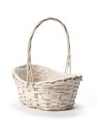 Корзина плетёная для хранения Mera, лоза, с ручкой, белая, набор 3 шт. - фото 809649333