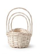 Корзина плетёная для хранения Mera, лоза, с ручкой, белая, набор 3 шт. - фото 809649340