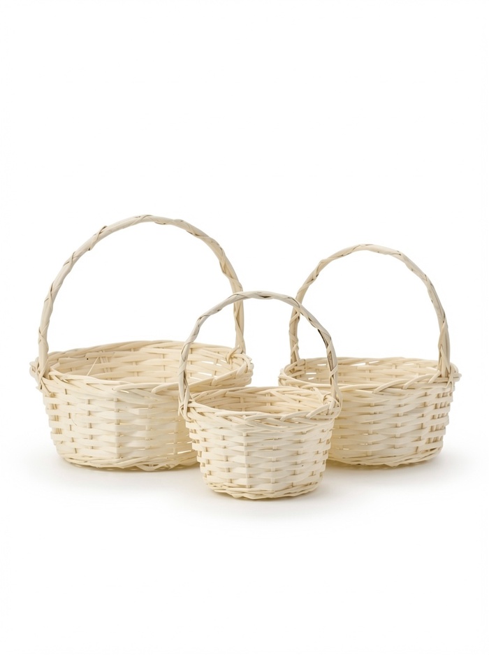 Набор корзин плетеных (ива): D30xH13xHH31  BD23, D25xH12xHH27  BD19, D20xH11xHH23  BD15, 3 шт.,