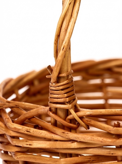 Корзина плетёная для хранения Natu, с ручкой, лоза, цвет медовый, набор 2 шт.