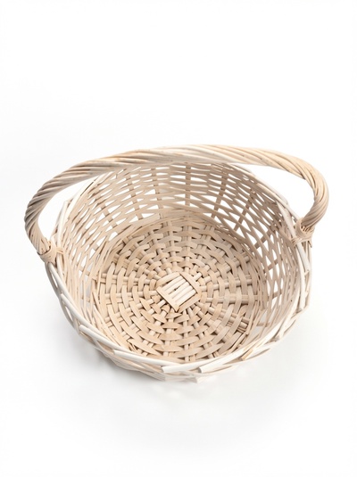 Корзина плетёная для хранения Havu, с ручкой, лоза, белая, набор 2 шт.