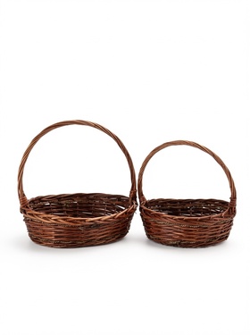 Корзина плетеная (ива), 40*30 H12 HH37 b30*23, 32*26 H10 HH32 b26*20, 2 шт., коричневый 1101666