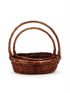 Корзина плетеная (ива), 40*30 H12 HH37 b30*23, 32*26 H10 HH32 b26*20, 2 шт., коричневый 1101666 - фото 809649405