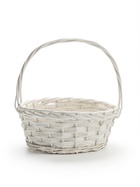 Набор корзин плетеных (ива): D40xH175/40см, D34xH15/35см, 2 шт, белый - фото 809649407