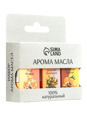 Набор эфирных масел роза-инжир, шоколад-мандарин, апельсин-корица «Богатство Аромата», 3 шт. по 5 мл