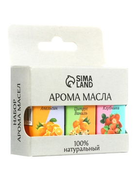 Набор эфирных масел цитрус и ваниль, апельсин, клубника «Богатство Аромата» 3 шт по 5 мл