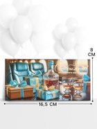 Конверт для денег «С юбилеем», самолёт, 16.5×8 см, бирюзовый (10 шт) - фото 809649914