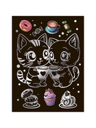 Гравюра «Чаепитие котят», 18 х 24 см, с металлическим эффектом «серебро» - Фото 3