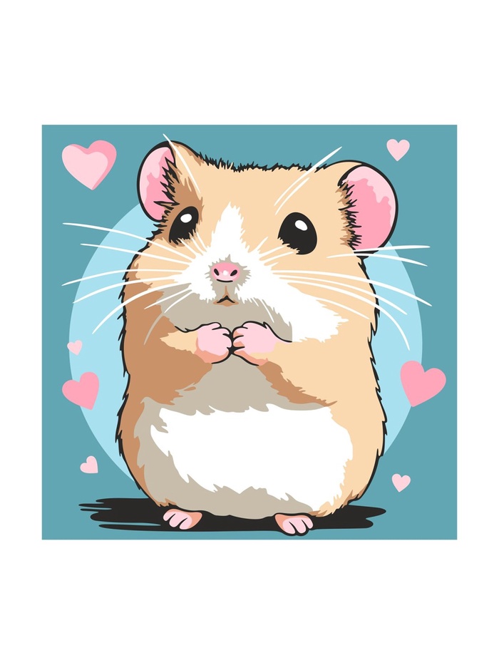 Картина по номерам для малышей на картоне 20х20 