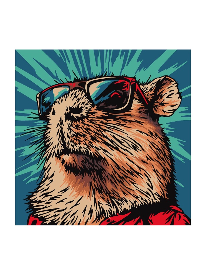 Картина по номерам «Крутая капибара», 20 х 20 см - Фото 1