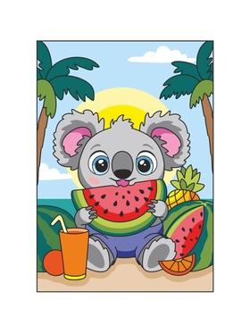 Картина по номерам «Коала с арбузом», 20 х 30 см