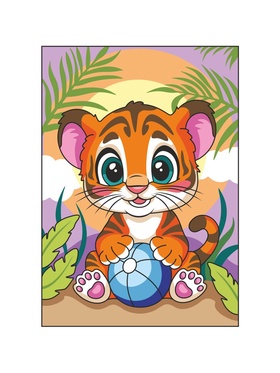 Картина по номерам «Тигрёнок», 20 х 30 см