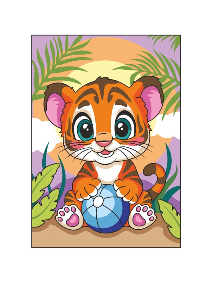 Картина по номерам для малышей на картоне 20х30 