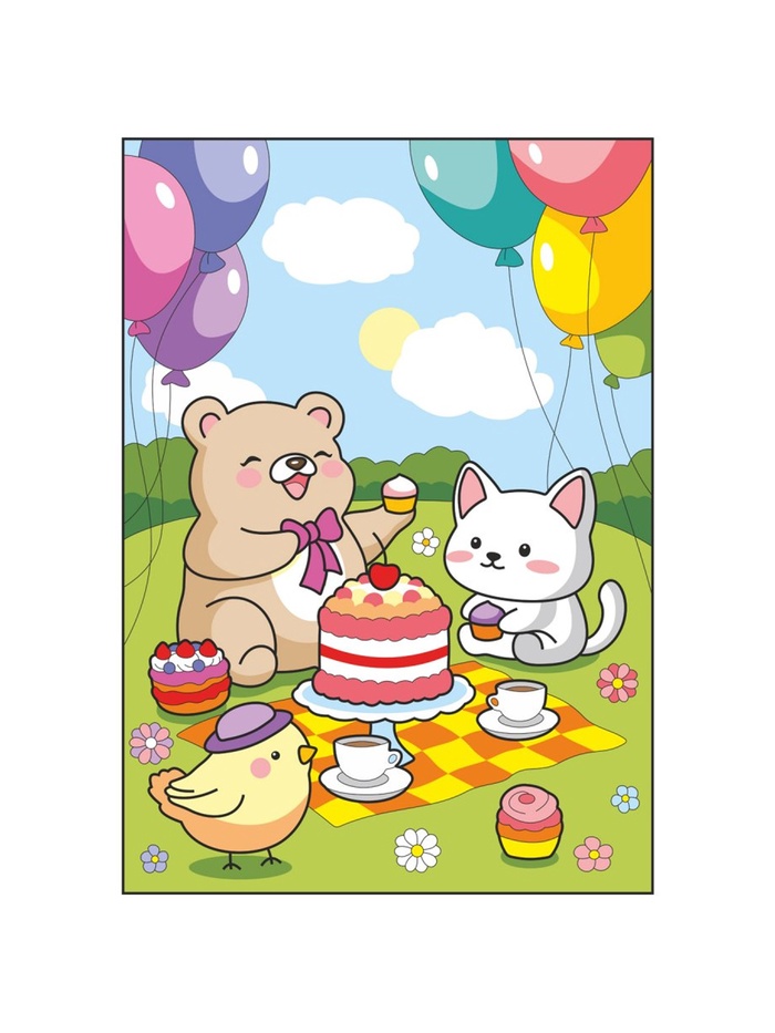 Картина по номерам для малышей на картоне 20х30 