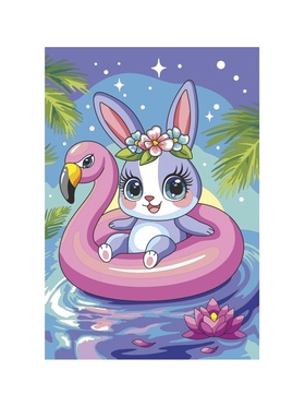 Картина по номерам «Зайчик на отдыхе», 20 х 30 см