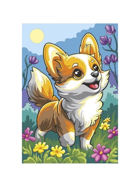 Картина по номерам «Малыш корги», 20 х 30 см