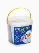 Мелки для асфальта, 15 штук, 7 цветов, цилиндр в ведёрке, ArtFox STUDY - фото 809650190