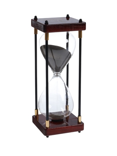 УЦЕНКА Песочные часы «Бесконечность», на 30 минут, 25×9.5 см, песок чёрный