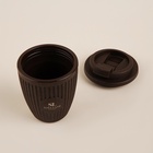 УЦЕНКА Стакан с крышкой 250мл 9,5х9,5х12,5 см, цвет коричневый - Фото 4