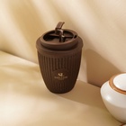 УЦЕНКА Стакан с крышкой 250мл 9,5х9,5х12,5 см, цвет коричневый - Фото 7