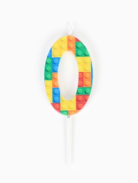 Свеча для торта «Лего» цифра 0