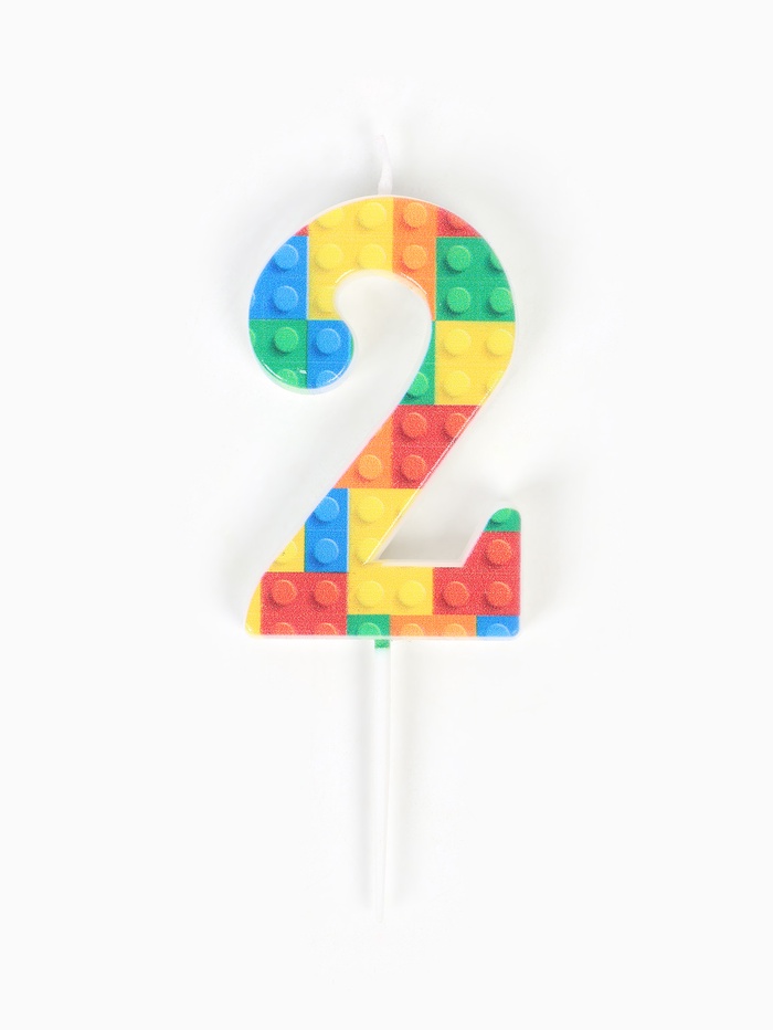 Свеча для торта «Лего» цифра 2